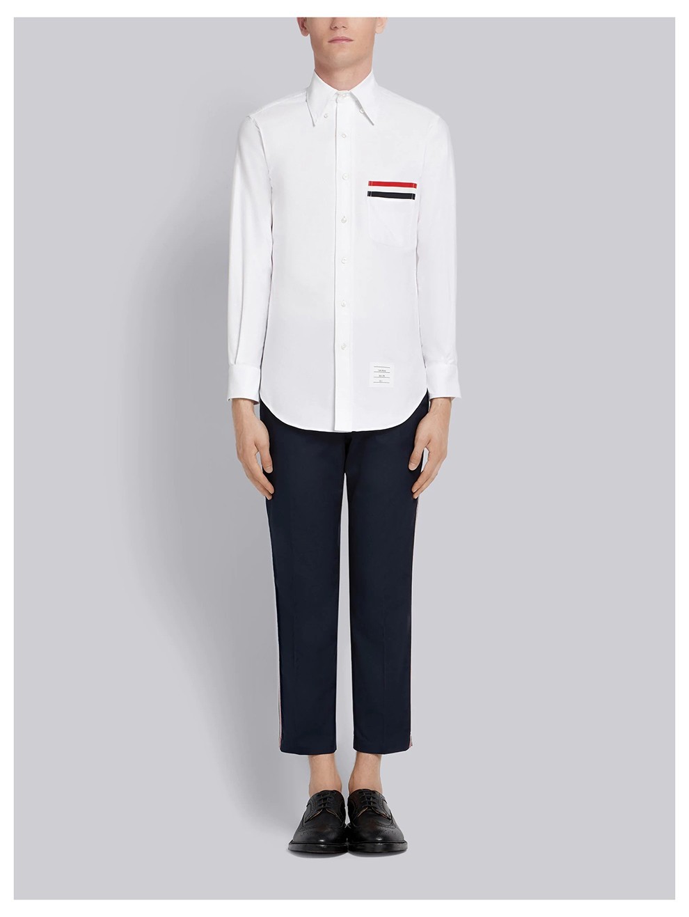 thombrowne汤姆布朗男装tb条纹装饰牛津棉布男士长袖衬衫mwl288a0