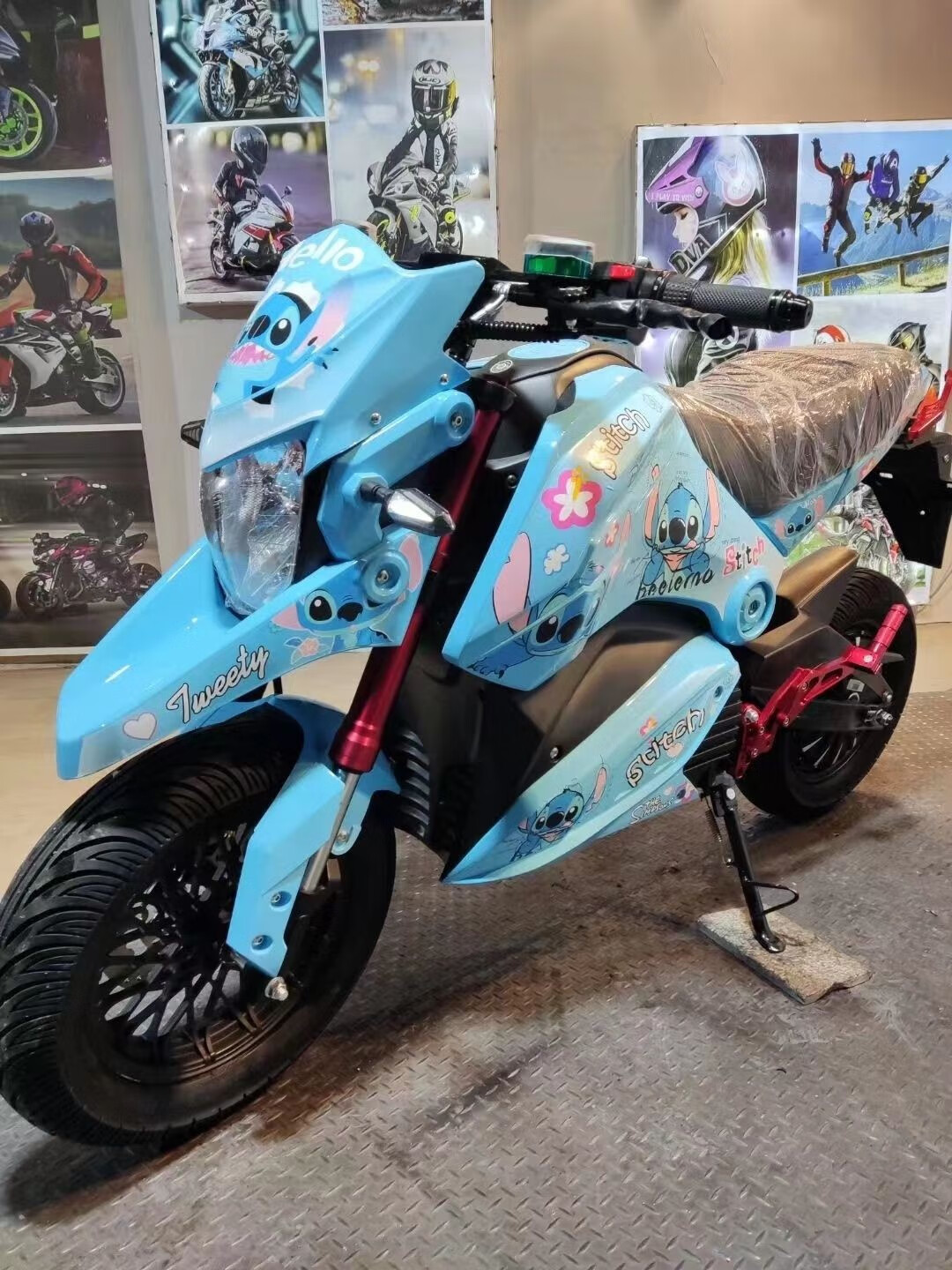 小猴子电摩m5电动摩托车z6成人高速电动车72v小街车m3跑车电动车 蓝色