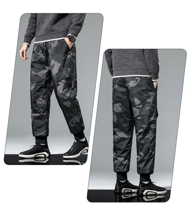 猫人miiow 羽绒裤男2022冬季外穿加厚保暖御寒白鸭绒韩版休闲青少年