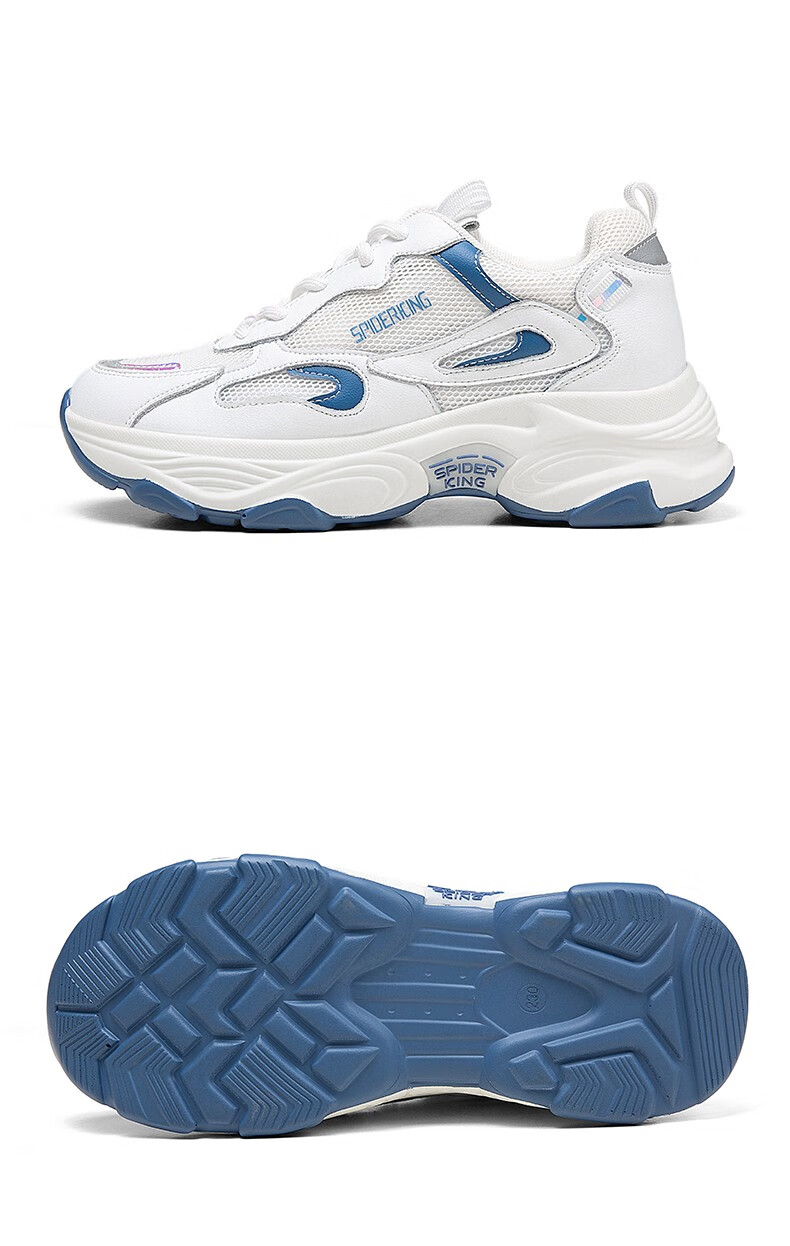 蜘蛛王女鞋2022春夏季新款网面运动鞋女ins休闲增高透气薄款老爹鞋女