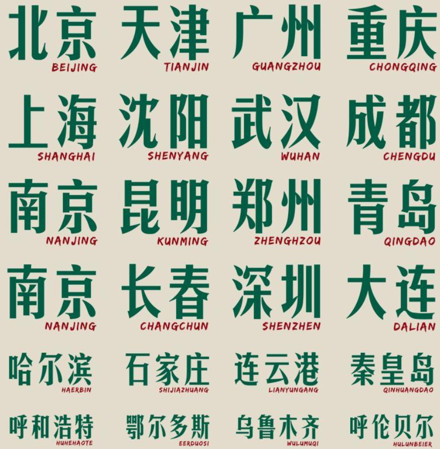 隆京啸国潮怀旧省会城市名称地名北京武汉成都重庆定制短袖衣服白色