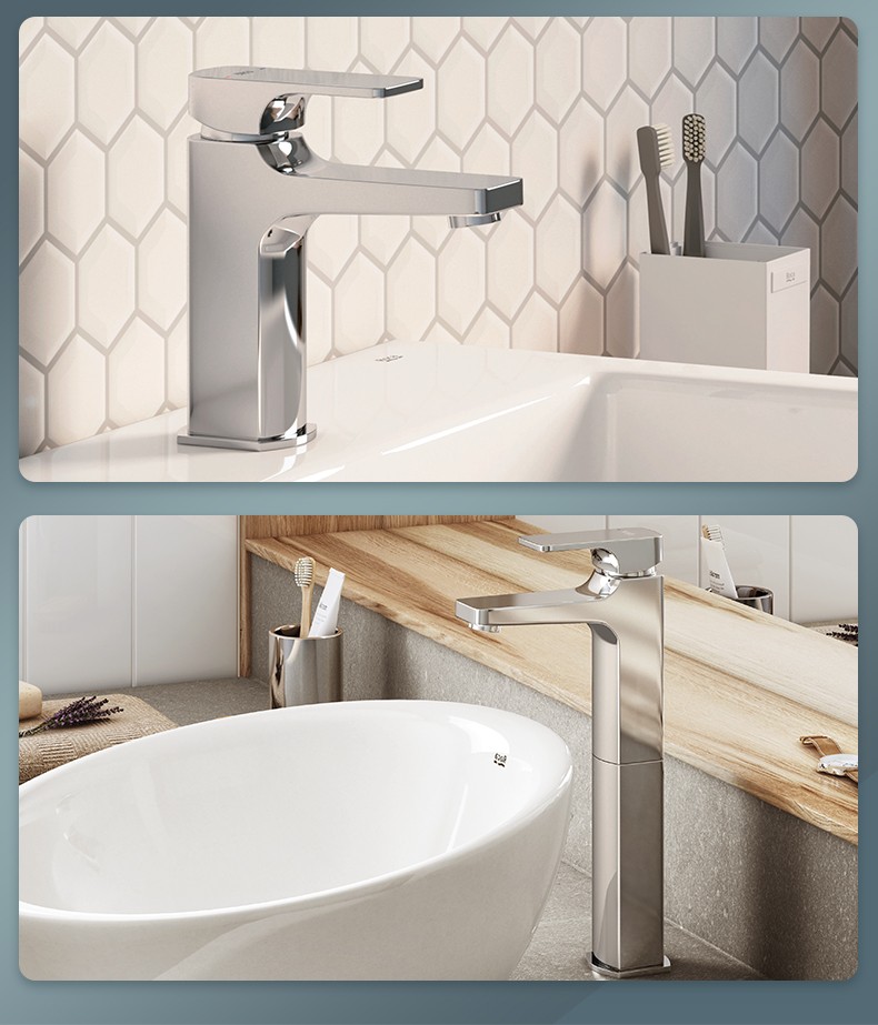 预售乐家卫浴roca艾格系列冷热水龙头全铜主体几何造型单把单控面盆