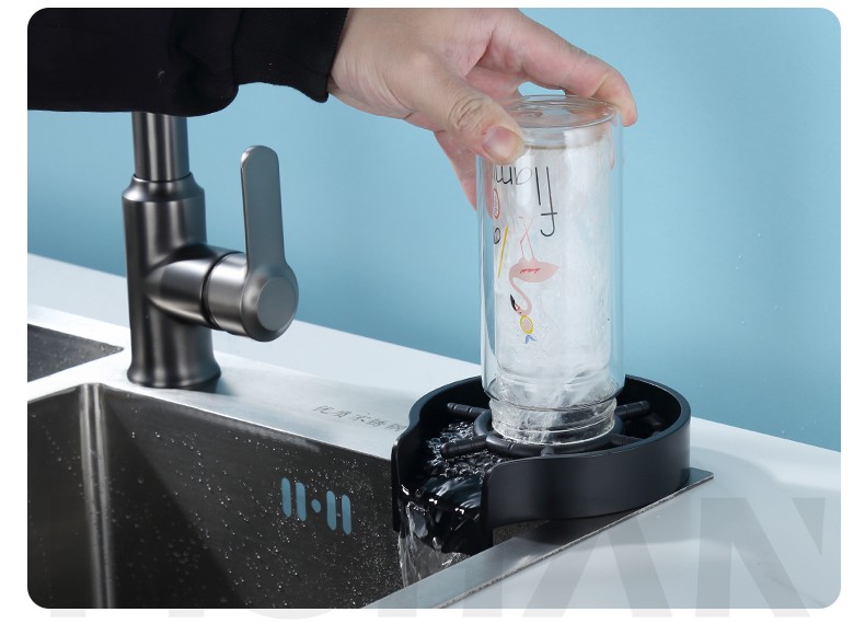 慕乐洗杯器水槽吧台按压式高压自动洗杯神器冲杯器咖啡奶茶店家用厨房