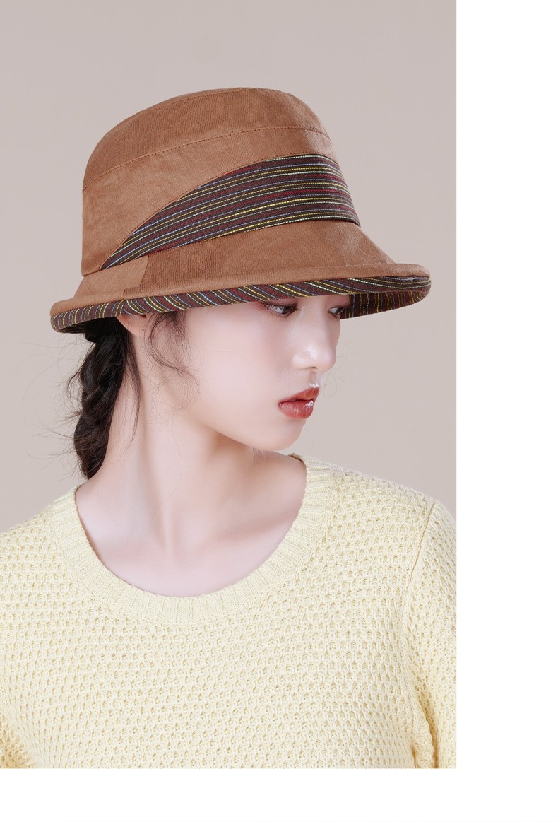新款出游度假防晒太阳帽棉简约渔夫帽户外度假遮阳帽藕色575cm可调节