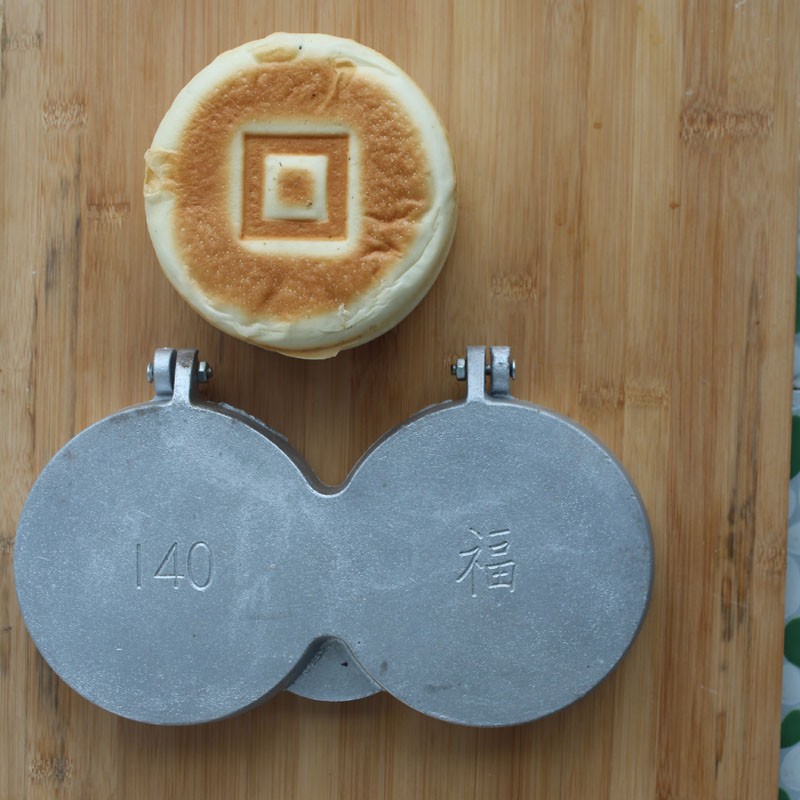 烧饼模子口福饼模具商用两联三联铝制烤饼模具烙饼工具口福饼烤箱工具