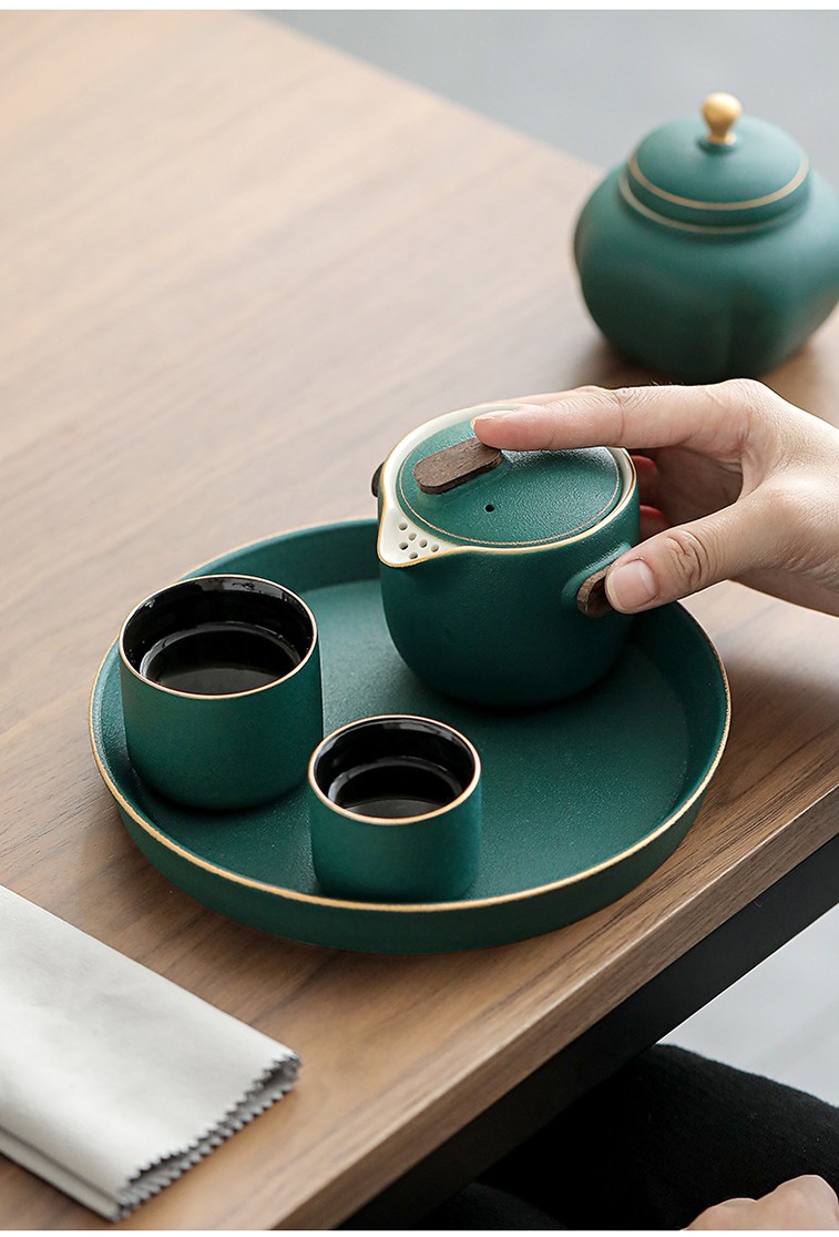 便携功夫茶具套装快客杯陶瓷茶壶泡茶杯整套茶具随身户外办公喝茶简易
