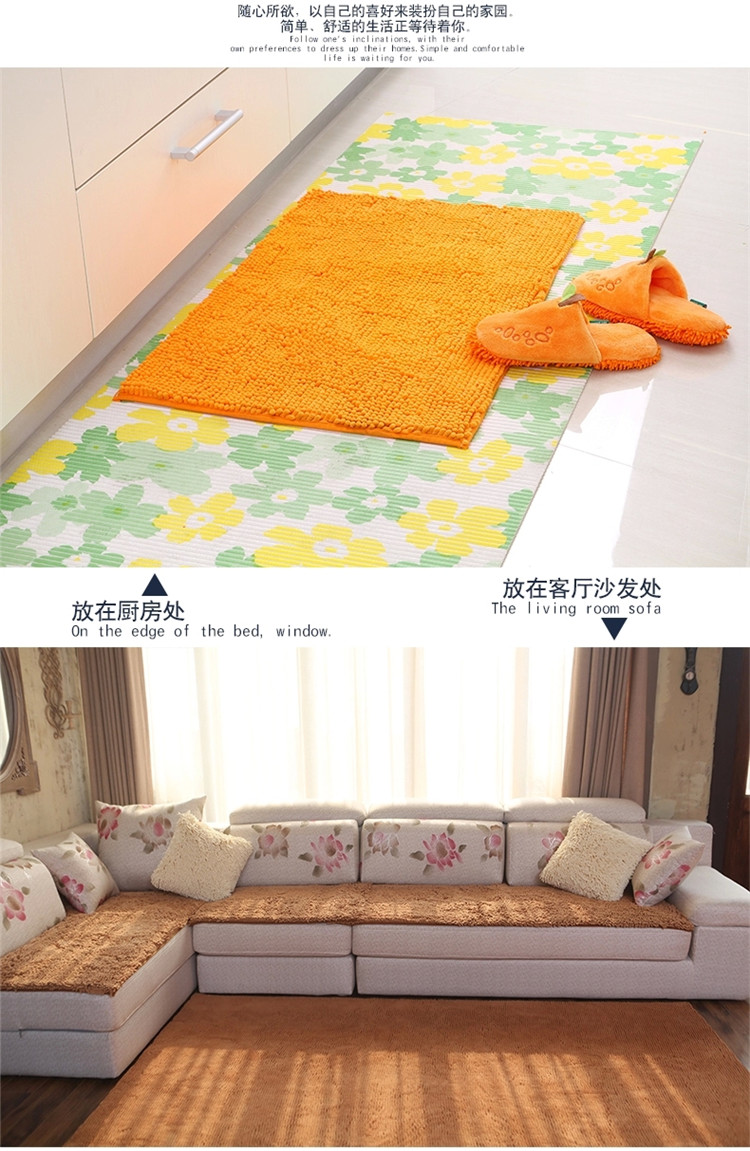 
                                        【至尚家居】雪尼尔短毛地垫浴室卫生间防滑垫厨房垫进门脚垫客厅入户门垫 银灰色_短雪尼尔 500MMx800MM                