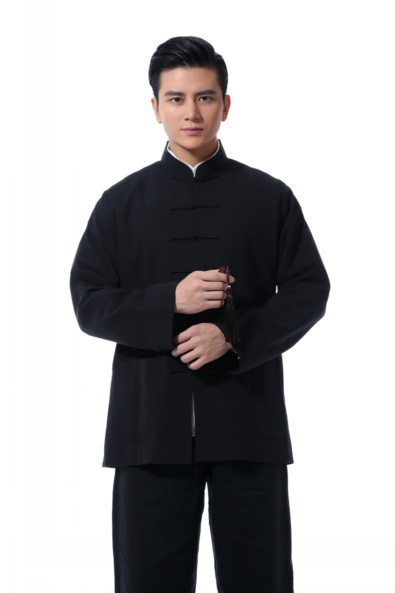 先派秋上新唐装男丝麻上衣中式礼服长袖上衣传统复古中国风男外套