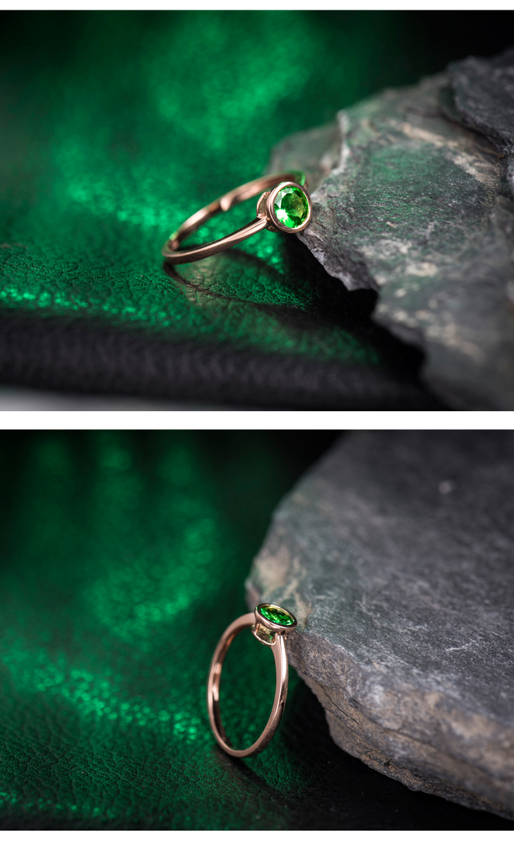 永思珠宝 0.47克拉玫瑰色18k金天然沙弗莱戒指女彩色宝石彩宝戒指