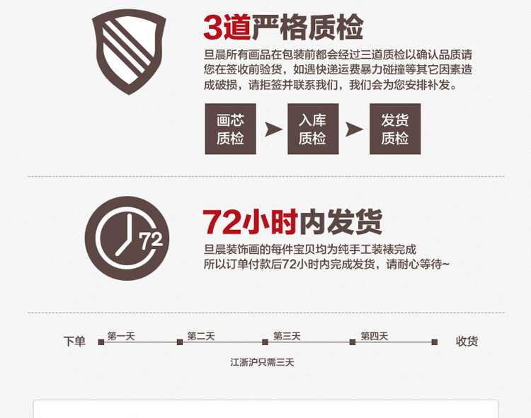 旦晨  客厅装饰画挂画壁画  现代简约无框三联画 家和富贵卧室餐厅走廊 金色牡丹 70*70cm