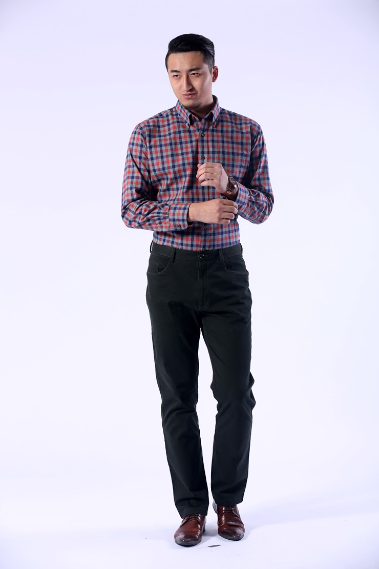 vito rufolo vr 维阿 商务休闲全棉新款男士长袖衬衫 bc9783-1 深红色