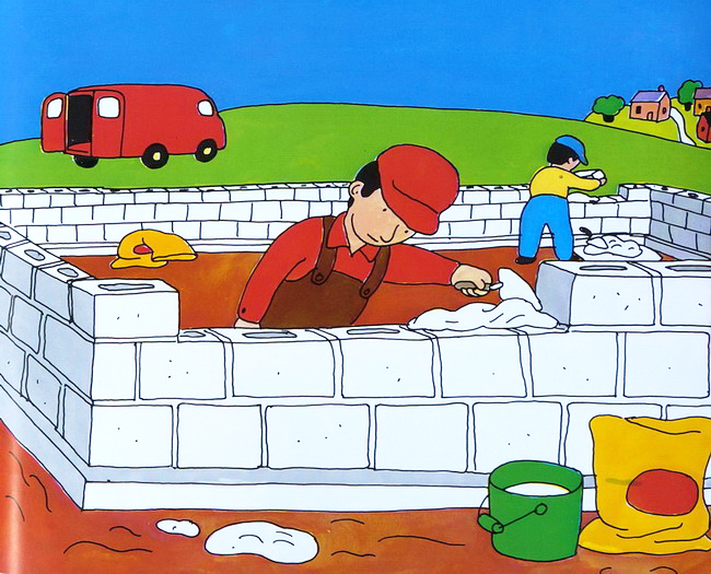 building a house 盖房子 名家byron barton绘本 廖彩杏延展书单 英文