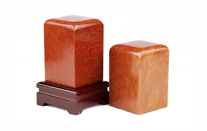 腾澜 圆顶寿山石红石篆刻印章石料印石章料刻印章石头藏书法书画印章