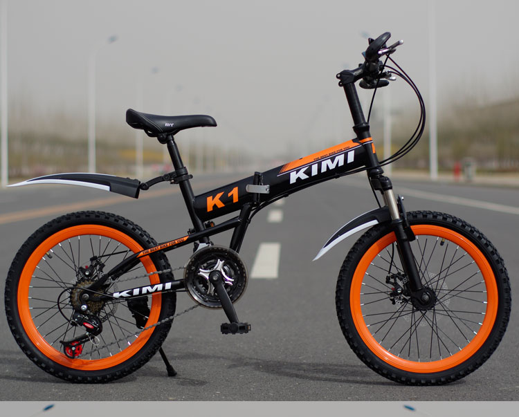 kimi k1 双碟刹21速折叠山地自行车 联体指拨 白蓝色