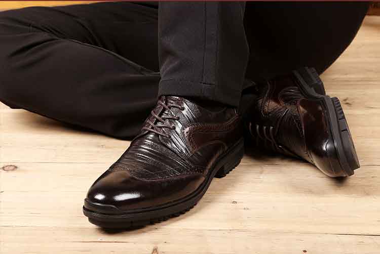 查理chali 男士休闲皮鞋 进口真皮头层牛皮 春季新款 商务正装男鞋v10