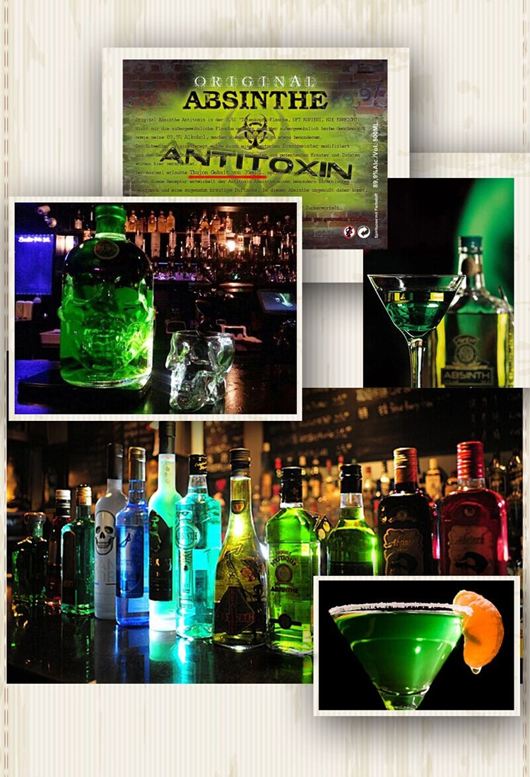 绿魔苦艾酒德国原瓶进口洋酒绿骷髅头烈酒含苦艾草500ml899度月氏人