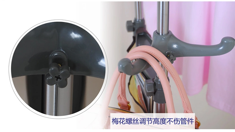 
                                                            宝优妮 衣架落地挂衣架室内双杆晾衣架家用双杆式不锈钢挂衣架阳台凉衣架晒架 冷灰色                
