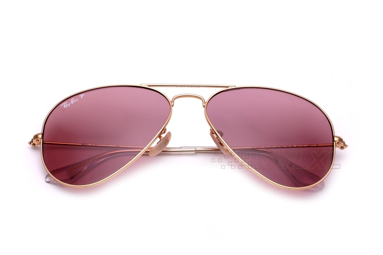 rayban雷朋太阳镜 rb3025 p飞行员系列男女款偏光蛤蟆镜 001/15金边粉