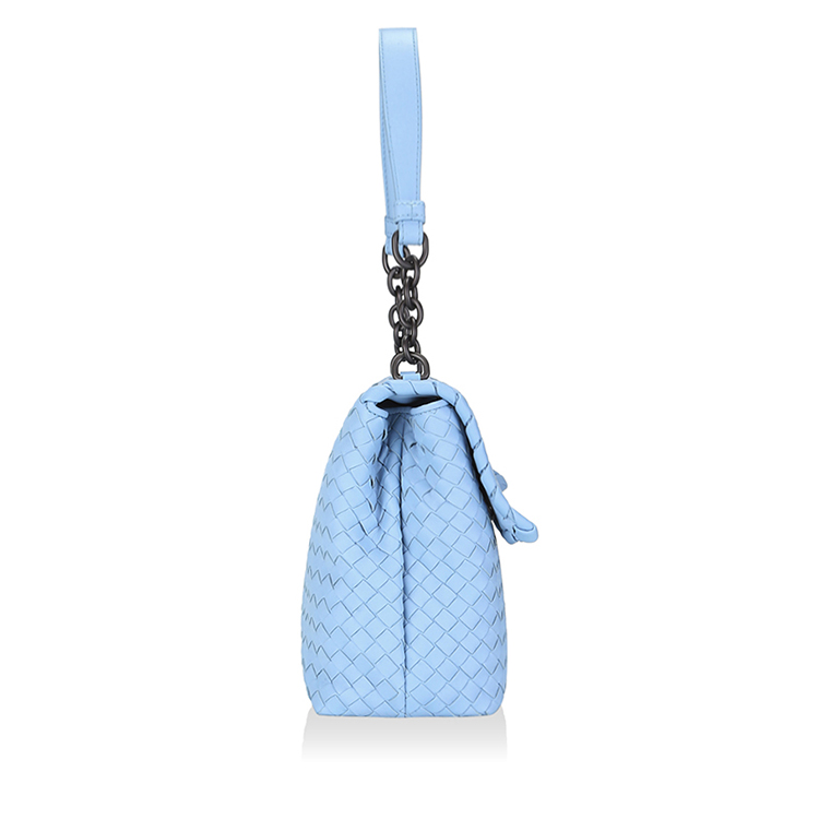 葆蝶家 bottega veneta 宝缇嘉 bv 天蓝色羊皮编织女士手提包354761