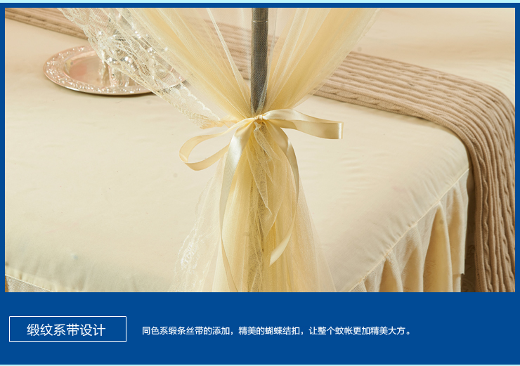 方若 宫廷不锈钢落地三开门蚊帐夏凉床品加粗支架1.2米/1.5米/1.  紫色 1.5*2米 16mm标准立柱