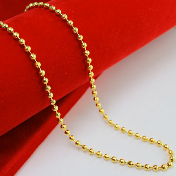 千影珠宝仿金项链女款男士细款转运珠圆珠串珠链子镀金首饰送朋友礼物