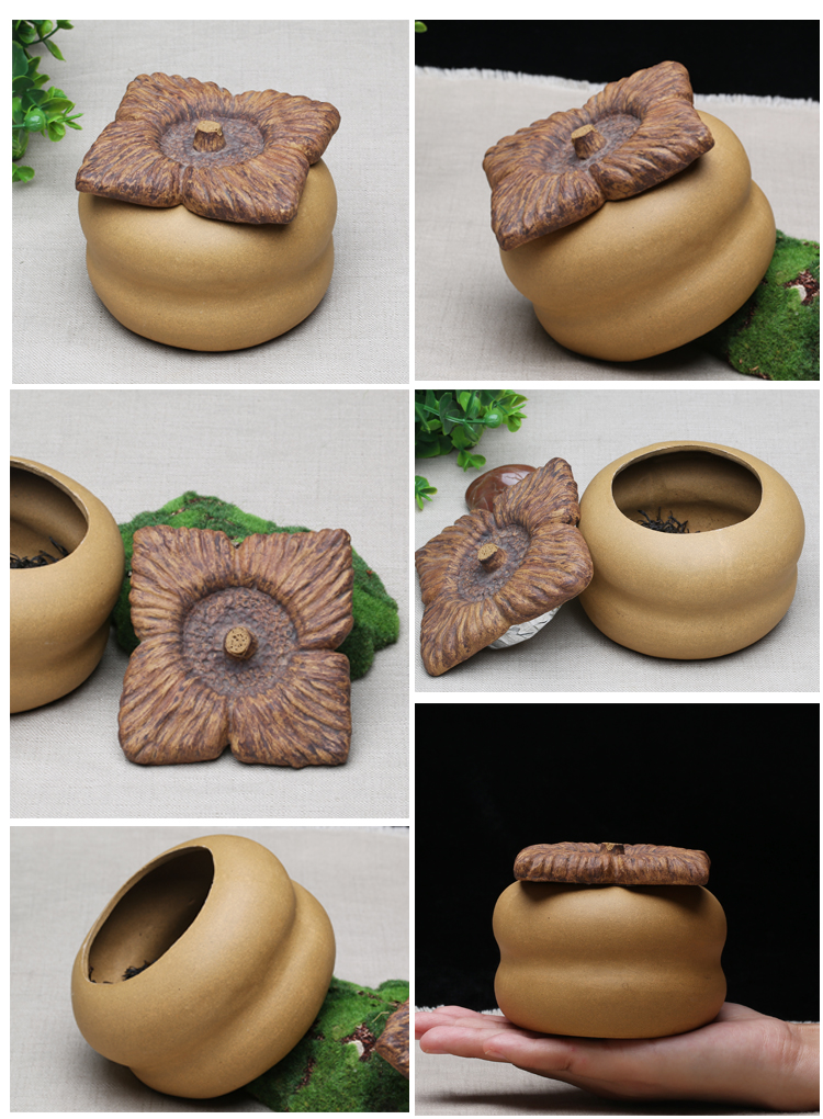 
                                        常胜阁 精品茶道全手工 紫砂茶叶罐  便携茶缸 醒茶罐 普洱存储茶罐 G莲蓬仿真茶叶罐                