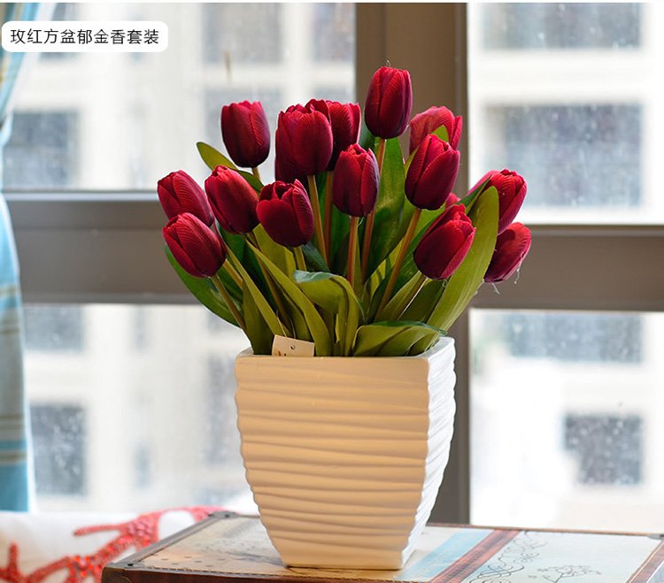 郁金香假花仿真花套装包邮 家居饰品客厅摆设餐桌摆件 装饰花花艺