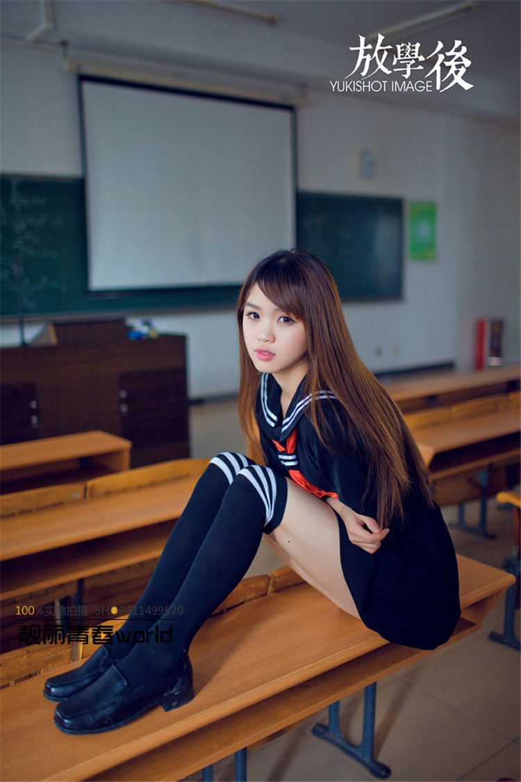 
                                                            茗门卡淇 COSPLAY地狱少女 阎魔爱裙子校服水手服红领巾学生装 336黑色上衣+黑裙子+红领带+黑色白条纹袜210 L                