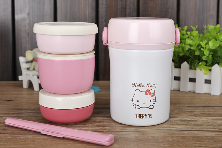 膳魔师THERMOS儿童保温便当/午餐盒 饭盒 外带盒JBC-800 JBC-801-PK 白色