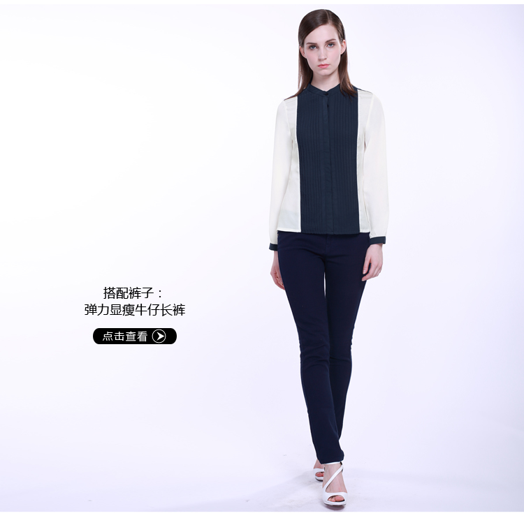 
                                        Nadine雪纺衬衫女长袖职业装修身显瘦衬衣女 白色 XL                