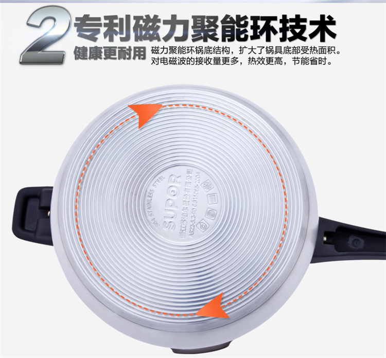 
                                        苏泊尔（SUPOR） 苏泊尔节能不锈钢安全压力锅20cm高压锅电磁炉明火通用YW20F1                