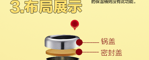 
                                        苏泊尔 保温饭盒304不锈钢大容量多层三层儿童学生便当提锅保温桶 酒红色 1.9L                