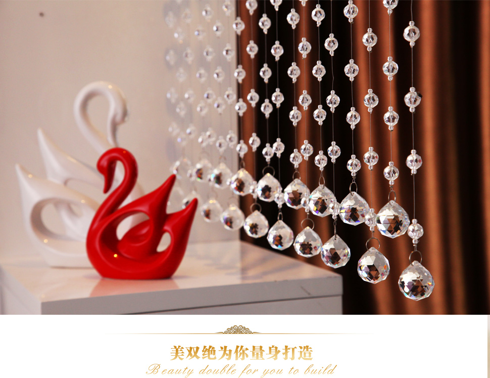 
                                        美双绝 （MSJ）优雅鞋柜 珠帘门帘水晶帘屏风门帘隔断帘窗帘成品装饰珠帘水晶珠帘玄关帘定 普通色                
