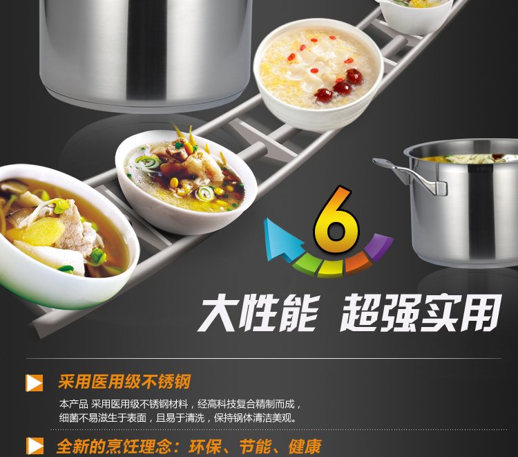 
                                        HUANXIPO 汤锅加厚304不锈钢大汤锅复底不粘锅炖锅电磁炉通用锅具 20cm汤锅4升                