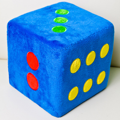 大实心海绵骰子毛绒布玩具大色子筛子大号飞行棋 30厘米毛绒蓝色