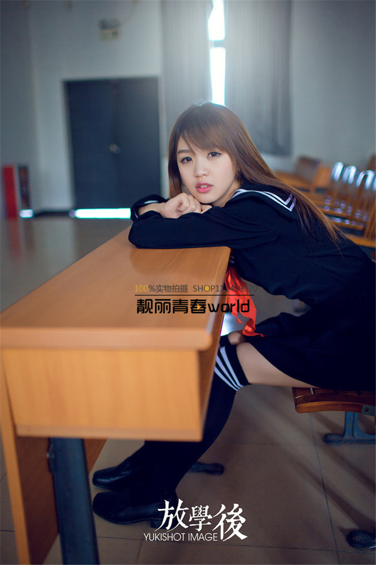 
                                                            茗门卡淇 COSPLAY地狱少女 阎魔爱裙子校服水手服红领巾学生装 336黑色上衣+黑裙子+红领带+黑色白条纹袜210 L                