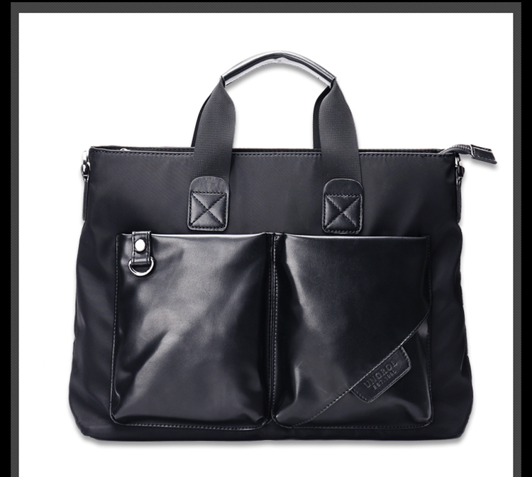 安格儿(ungrol)尼龙男包单肩手提商务公文包a960-11黑色