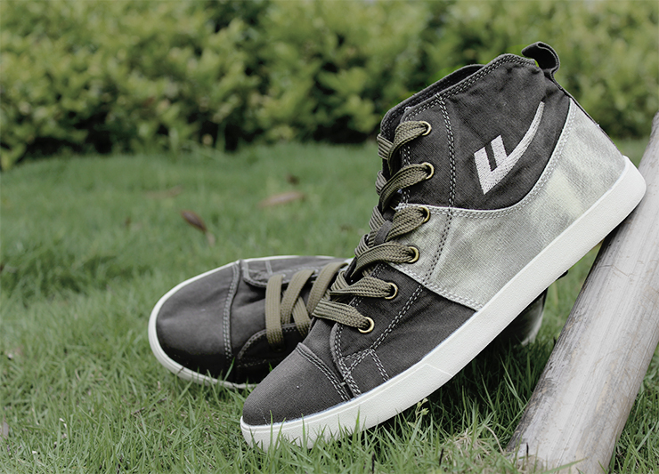 回力 男鞋 韩版休闲男鞋透气高帮帆布鞋平底休闲鞋潮流62 军绿色 43