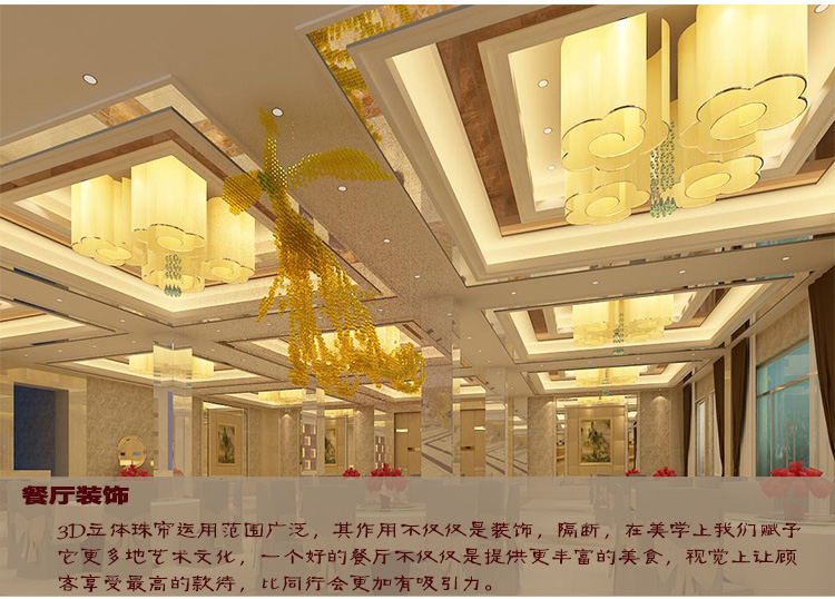 大创梦帘全新工程珠帘3D立体珠帘酒店商场装饰专用360°无死角透视珠帘 标价为一根珠帘一米的价格