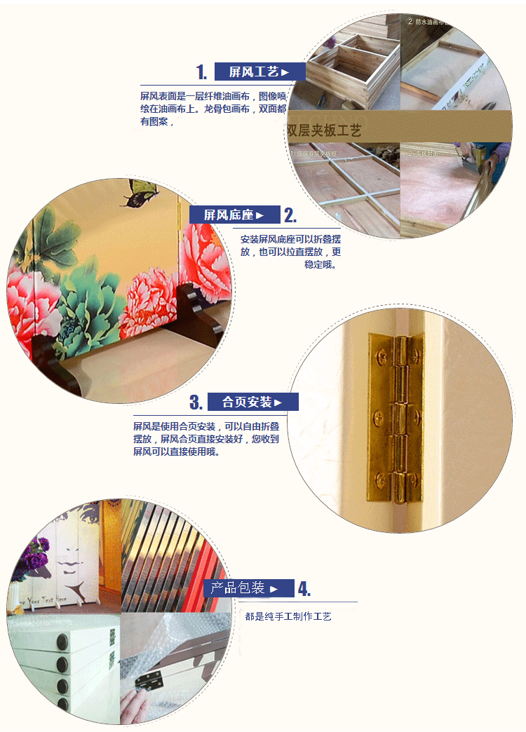
                                        林小猪 时尚客厅屏风隔断 双面布艺屏风 酒店会所办公餐厅隔断 移动折叠 尺寸定制 DW350 一扇50*200 防水                