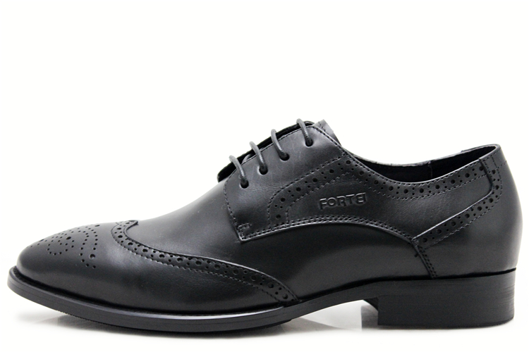 fortei 富铤男鞋 专柜正品 头层牛皮男皮鞋ad-507223 黑色 40