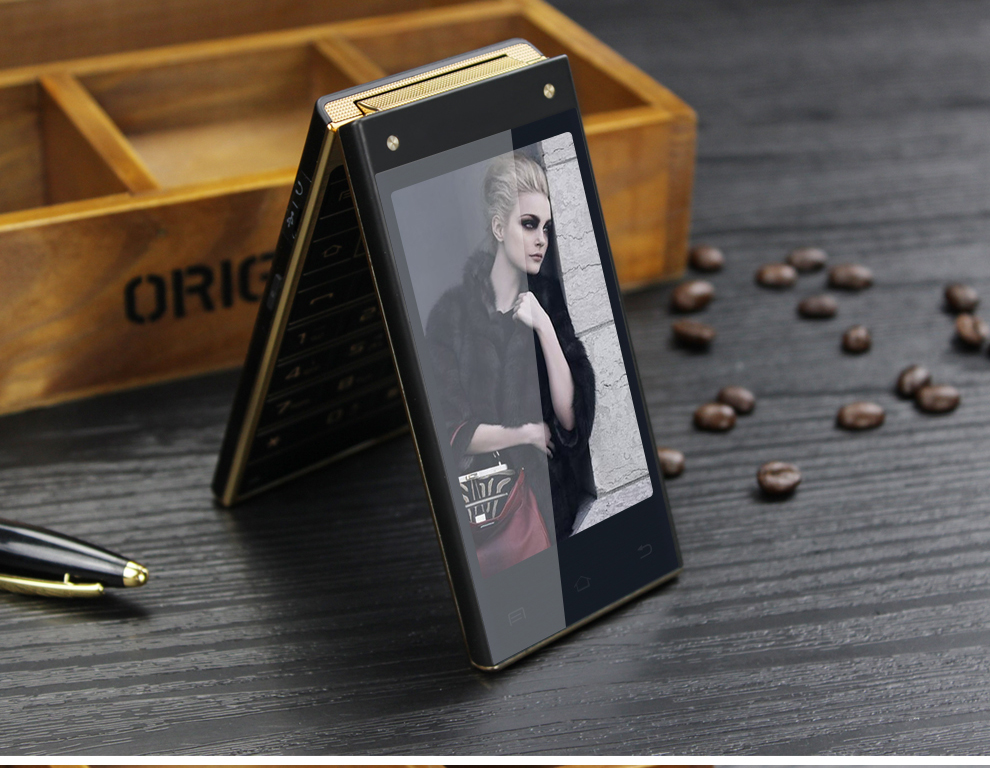 移通(YTONE)G9098移动4G智能翻盖手机双卡双待 金色