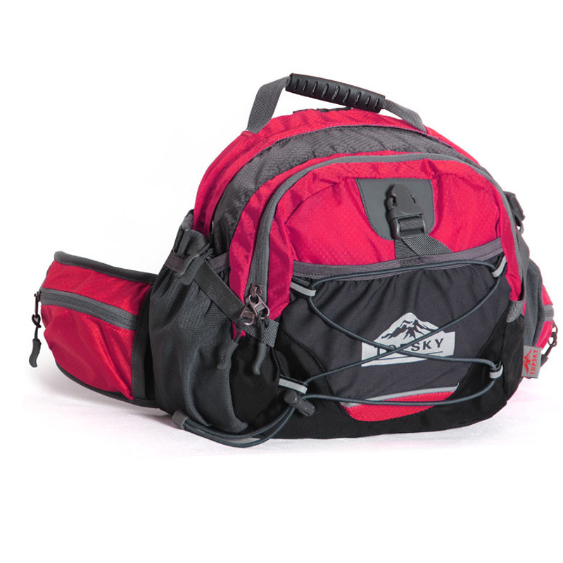 休闲运动包登山包旅游包男女款运动格纹网状徒步旅游腰包潮流男士户外