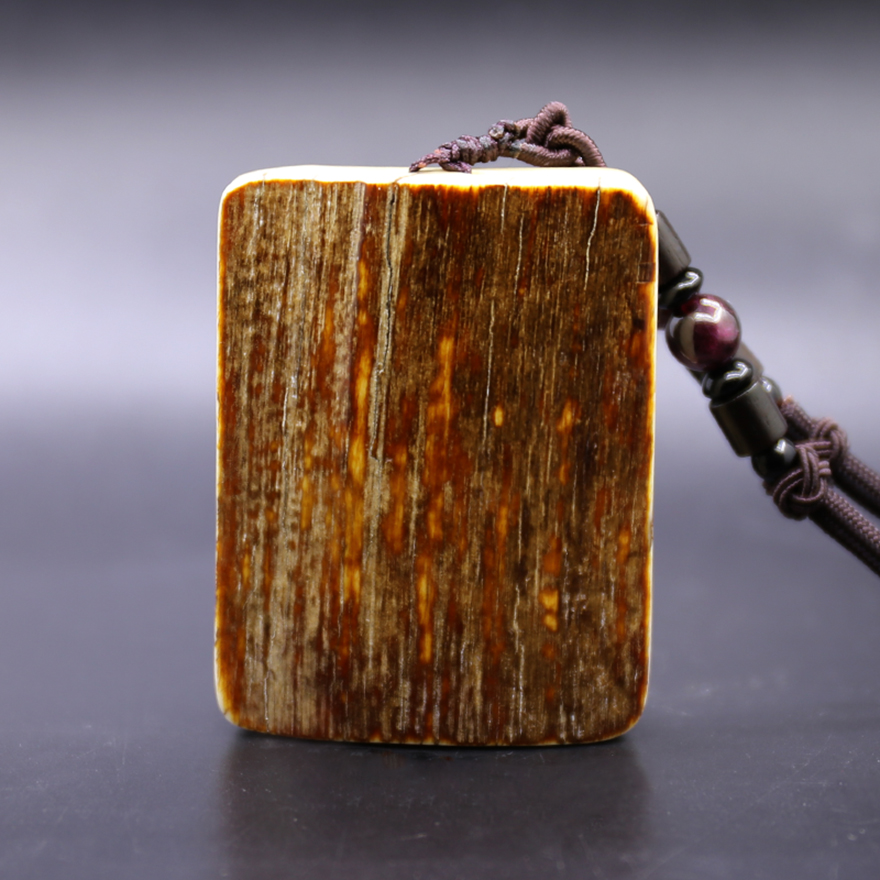 【自然牙皮】猛犸象牙 佛头宝塔挂件 重61g 送挂绳 意宝文玩