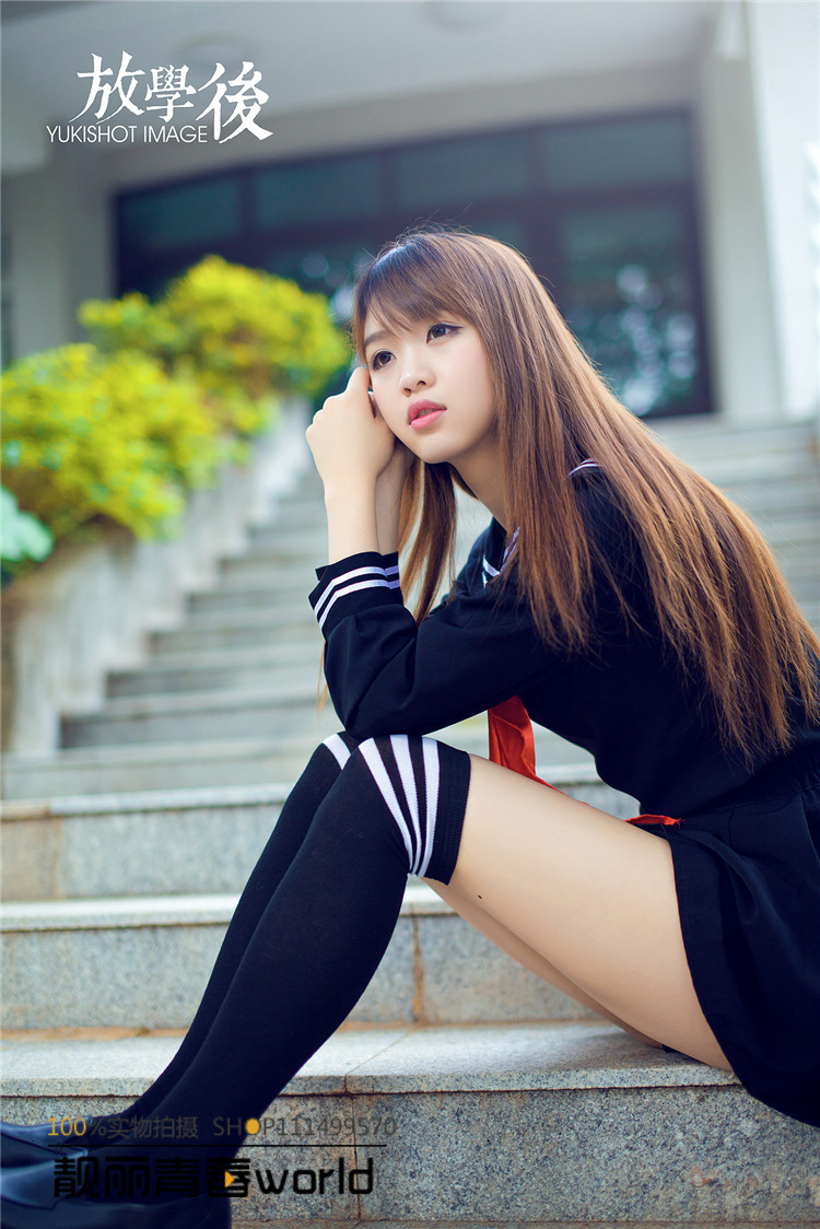 
                                                            茗门卡淇 COSPLAY地狱少女 阎魔爱裙子校服水手服红领巾学生装 336黑色上衣+黑裙子+红领带+黑色白条纹袜210 L                