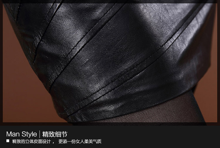 查牧斯 海宁绵羊皮女真皮短裙皮裙半身裙一步裙包臀裙 黑色 2XL号82cm2尺3寸29裤