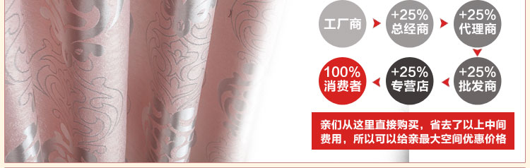 唯依佳 定制欧式简约纯色全遮光窗帘布成品高档提花大气卧室客厅婚房特价 贵族金 2宽*2.7高 打孔一片 (可改高度)