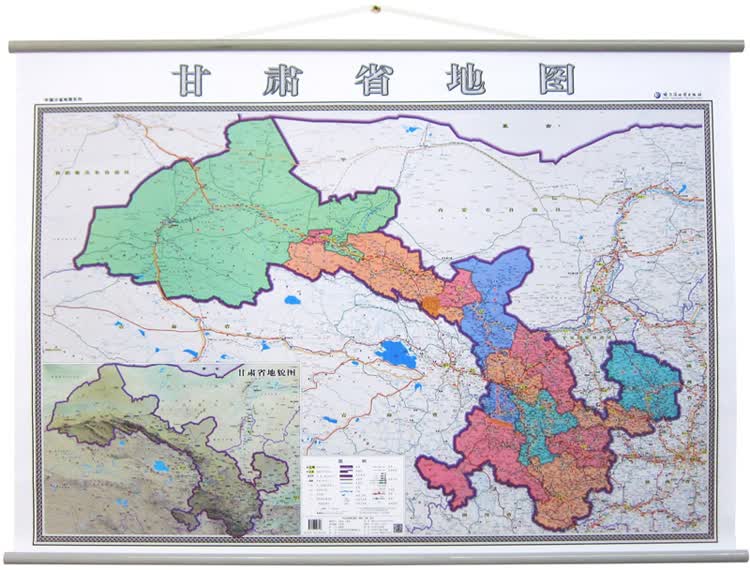 甘肃省地图挂图 1.4米*1米 中国分省系列挂图