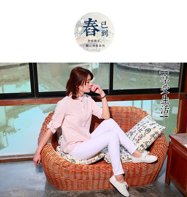 紫格子 白色长袖衬衫女 韩版棉衬衫 白色(R3042) XL