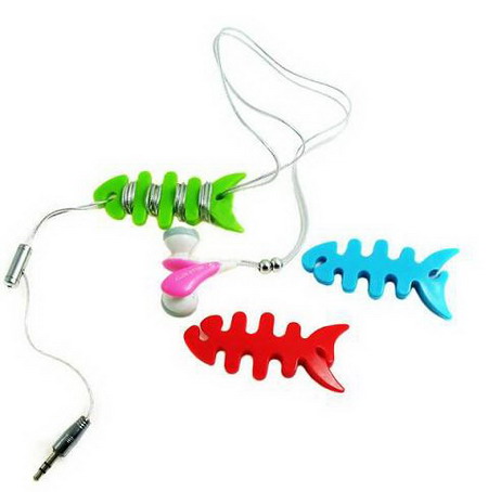 可爱鱼骨绕线器 耳机卷线器集线器 鱼骨头绕线器 6个装 夏季促销